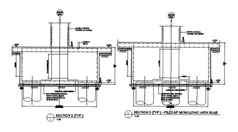 Layouts Of Beam Slab And Pile Cap Details Are Given In This Autocad ...