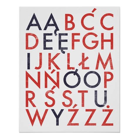 Polish Alphabet Poster | Zazzle.com | Polish alphabet, Alphabet poster ...