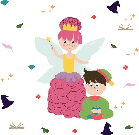 fairy and gnome 21743474 Vector Art at Vecteezy