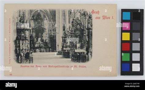 1., Stephansdom - interior view, postcard. Carl (Karl) Ledermann jun ...