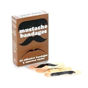 Amazon.com: Novelty assorted moustache style Mustache Bandages Gag Band ...