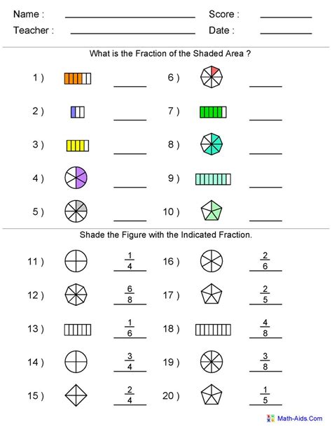 2nd math | Fractions worksheets, Math fractions worksheets, 3rd grade math worksheets