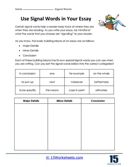 Signal Words Worksheets - 15 Worksheets.com