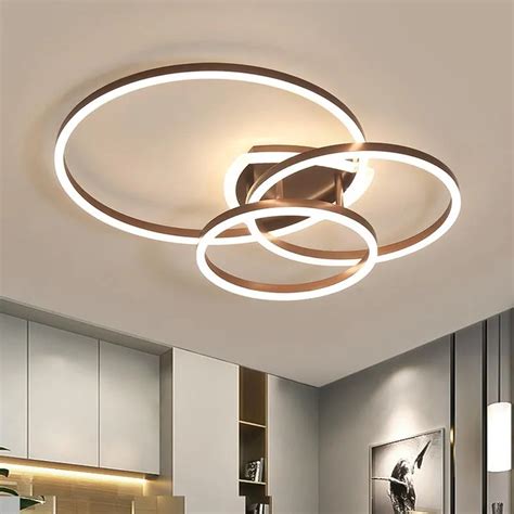 Ceiling Lights Acrylic Modern Led Lamp Remote Control For Living Room Bedroom White/Brown Home ...