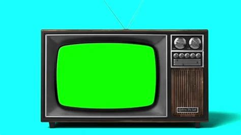 Vintage wooden TV receiver with green sc... | Stock Video | Pond5