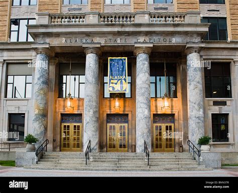 The facade of the Alaska State Capitol building in Juneau, Alaska Stock ...