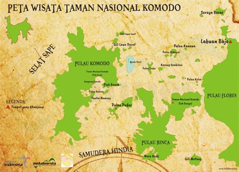 Peta Pulau Komodo - Taman Nasional Komodo | Indahnesia Tour