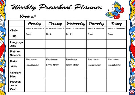 Weekly Planner For Your Preschool Class. TeachersMag.com