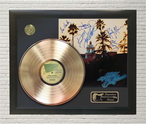 Eagles - Hotel California Framed Signature Gold LP Record Display M4 - Gold Record Outlet Album ...