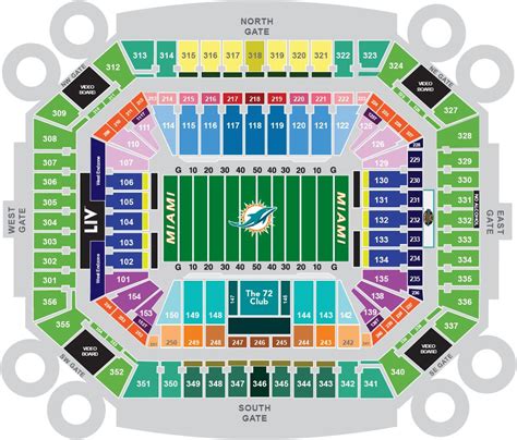 Sun Life stadium map - Sun Life stadium seating map (Florida - USA)