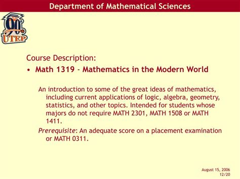 PPT - Math 1319 “Mathematics in the Modern World” PowerPoint Presentation - ID:5246232