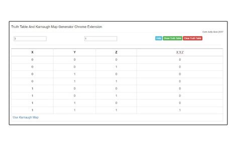 Truth Table and Karnaugh Map Generator para Google Chrome - Extensão Download