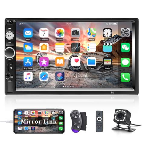 Camera BESTEU 7inch Double 2 DIN Car MP5 Player Bluetooth Touch Screen ...