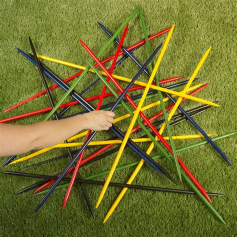 TMG Jumbo Wooden Pick Up Sticks Classic Game Set - Includes 25 Giant ...