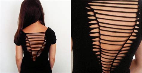 Fashion-Mind: DIY | CUT OUT WEAVED BACK SHIRT