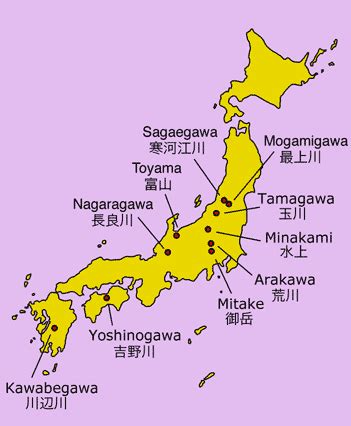 Rivers Of Japan Map