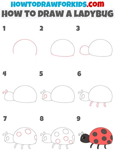 How to Draw a Ladybug - Easy Drawing Tutorial For Kids