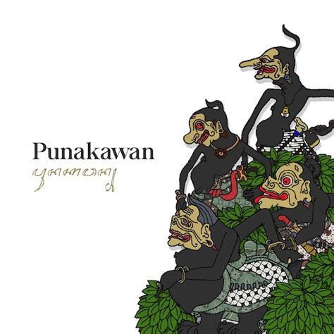 Premium Vector | Punakawan wayang illustration. Hand drawn Indonesian shadow puppet.