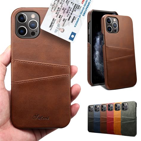 For New iPhone 12 Mini/12 Pro/Max Card Holder Leather Slim Back Phone Case Cover | eBay