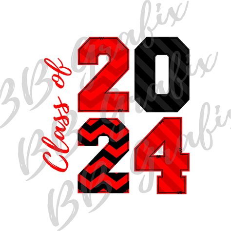 Digital Png File Class of 2024 Red & Black Sublimation Design Grad ...