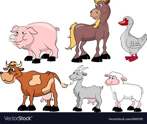 Big set of domestic animals Royalty Free Vector Image