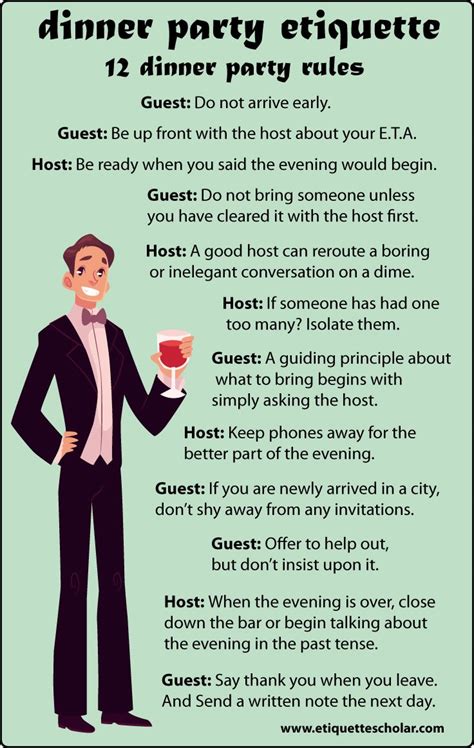 12 Dinner Party Etiquette Rules - Great dinner party etiquette advice for hosts and guests ...
