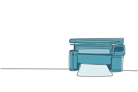 One single line drawing of digital laser printer for business company ...