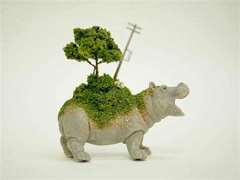 Miniature Worlds Emerge On Top of Wooden Animals | Art, Sculptures, Art and architecture