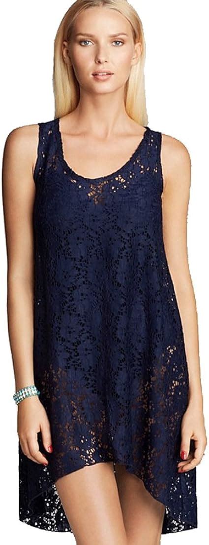 Profile By Gottex Women's Basics Crochet Cover Up Dress (2X, Navy Blue) at Amazon Women’s ...