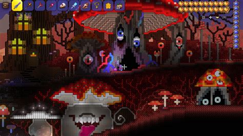 The crimson biome. (Entrance) : r/Terraria