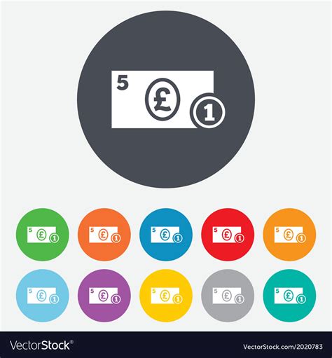 Cash sign icon pound money symbol coin Royalty Free Vector