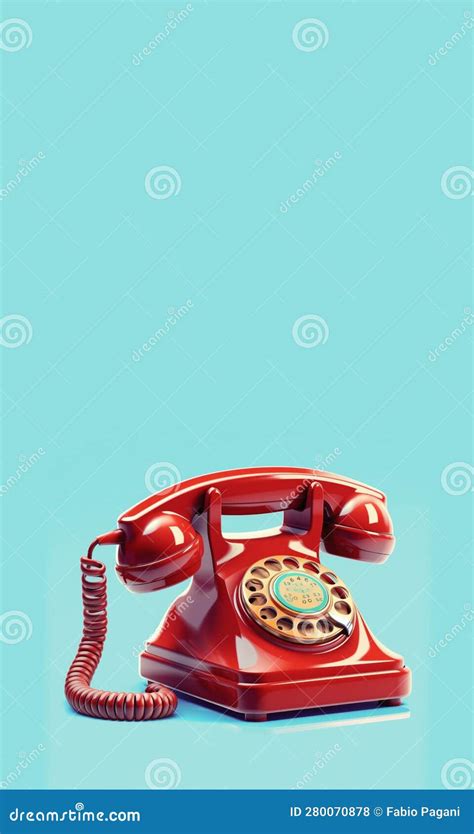 Old Telephone, Illustration Drawing Vintage Object Sixties Style Stock ...