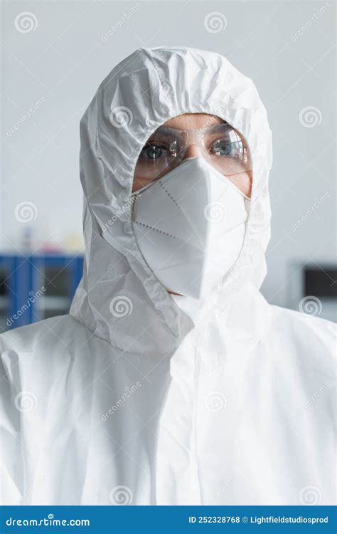 Portrait of Scientist in Hazmat Suit Stock Photo - Image of workplace ...