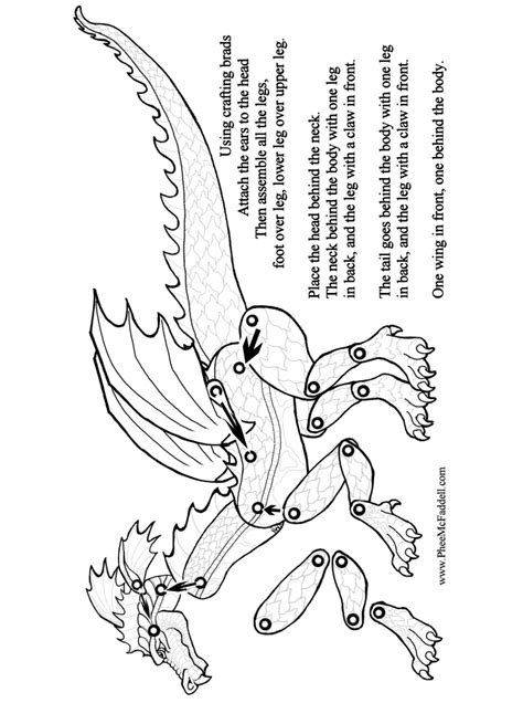 Dragon Instructions Coloring and Craft Page | Paper puppets, Dragon crafts, Paper dolls