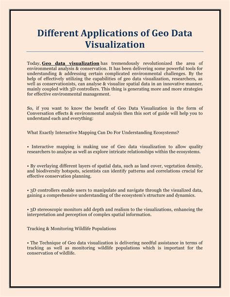 Different Applications of Geo Data Visualization by Kelyn3d - Issuu