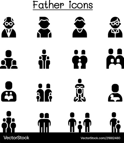 Father icon set Royalty Free Vector Image - VectorStock