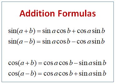 Sine and Cosine Addition Formula (examples, solutions, videos ...