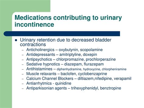 PPT - Drugs and Urinary Incontinence PowerPoint Presentation, free ...