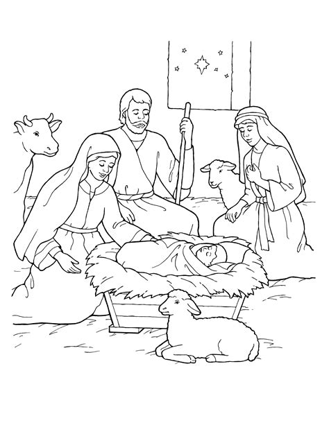 Nativity: Mary, Joseph, Jesus, and the Shepherds