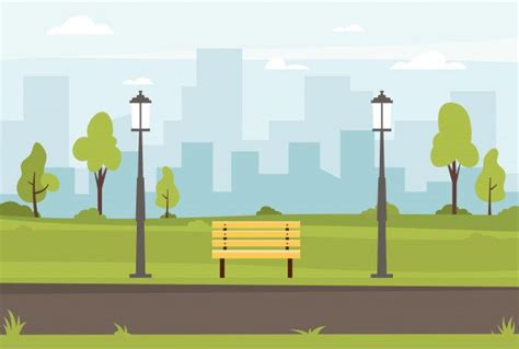 Public Park Vector Flat Illustration