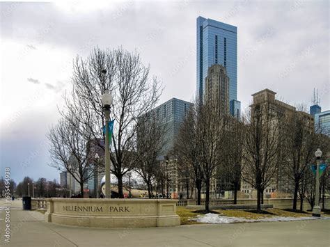 This photo shows Chicago's Millennium Park during winter. The park is ...