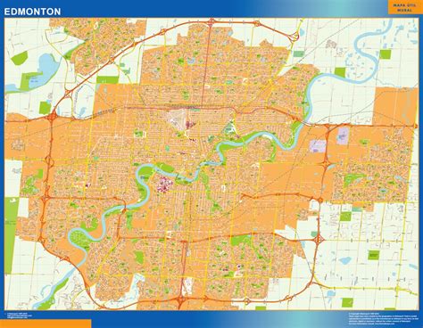 Edmonton wall wall map | Largest maps of the world. Our big collection