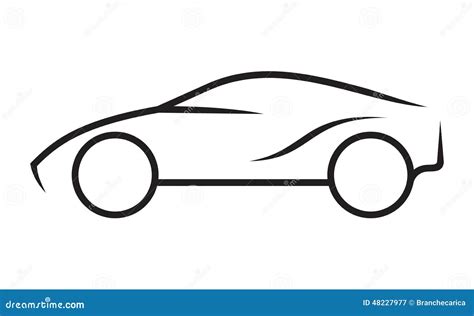 Car Line Art Cartoon Vector | CartoonDealer.com #48227977