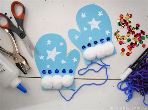 Mitten Template and Easy Mitten Craft Idea - Messy Little Monster