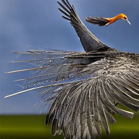 mechanical bird in mid flight, high shutter speed | Stable Diffusion ...