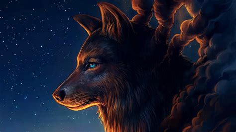 Fantasy Wolf Desktop Wallpaper Hd