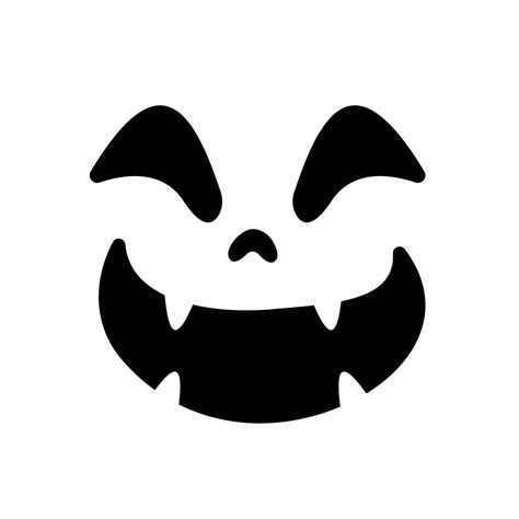 Scary Ghost Horror Face Silhouette Vector For Carving On Halloween Pumpkin 2756780 Vector Art at ...