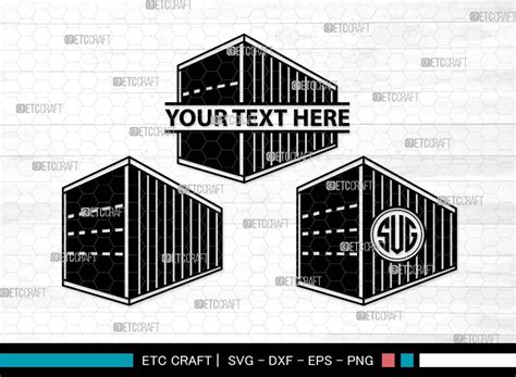 Shipping Container SVG Monogram Graphic by Pixel Elites · Creative Fabrica