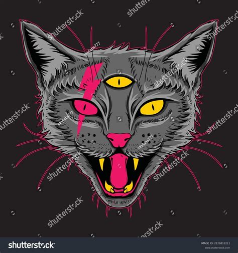 Angry Evil Cat Drawing Vector Stock Vector (Royalty Free) 2126812211 ...