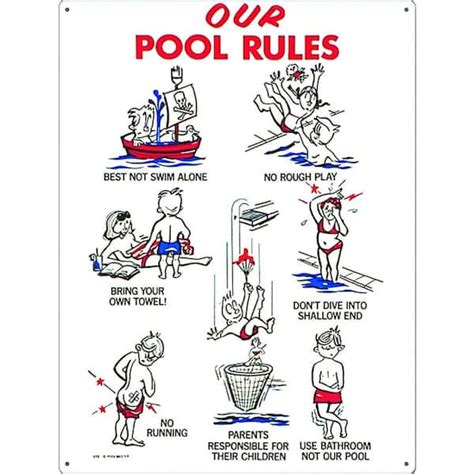 Poolmaster Our Pool Rules Swimming Pool Sign, Kid Animation 41335 - The Home Depot